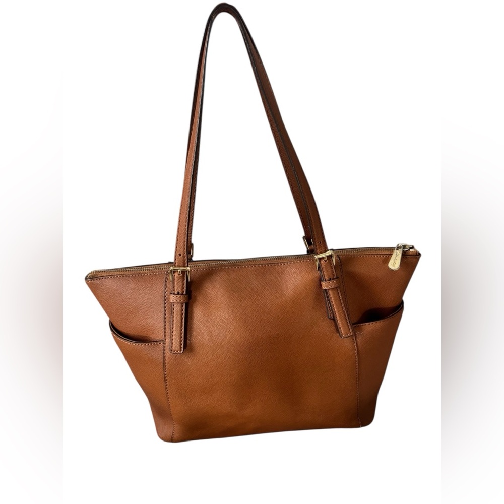 Michael Kors Brown Leather Tote‎ with Gold Hardware - Picture 3 of 5